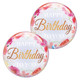 A 22" Happy Birthday To You Pink Peonies T-Bubble Balloon.