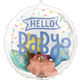 A 20 inch Hello Baby Pastel Stars Insider Balloon, manufactured by Anagram.