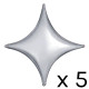 A 30 inch Silver Starpoint Foil Balloons, manufactured by Prima.