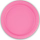 A pack of 8 bubblegum pink paper plates, manufactured by Oaktree. A pack of 8 bubblegum pink paper plates, manufactured by Oaktree.