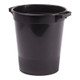 A black plastic flower bucket, manufactured by Oasis Floral. A black plastic flower bucket, manufactured by Oasis Floral.