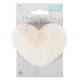 A 9cm Cream Faux Fur Heart-Shaped Pom Pom, manufactured by Trimits. A 9cm Cream Faux Fur Heart-Shaped Pom Pom, manufactured by Trimits.