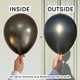 24" Silk Midnight Grey Sempertex Latex Balloons (3)