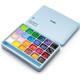 A 24 Piece Himi Jelly Cup Gouache Set in an Ice Blue Case.