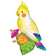 A 36 inch Tropical Parrot SuperShape Foil Balloon, manufactured by Anagram Europe.