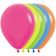 A bag of 50 12" Neon Assorted Latex Balloons, manufactured by Sempertex.