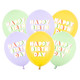 A pack of 6, 12 inch Happy Birthday Colourful Mix Latex Balloons, manufactured by Partydeco.