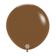 A bag of 3 24" Fashion Mocha Latex Balloons, manufactured by Sempertex Europe.