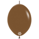A bag of 50 12" Fashion Mocha Link-O-Loon Latex Balloons, manufactured by Sempertex Europe.
