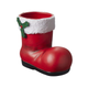 A Red Ceramic Santa Single Boot, measuring approx. 18.5cm.