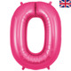 A 34 inch Oaktree Pink Letter O Foil Balloon, manufactured by Oaktree.