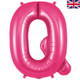 A 34 inch Oaktree Pink Letter Q Foil Balloon, manufactured by Oaktree.