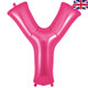 A 34 inch Oaktree Pink Letter Y Foil Balloon, manufactured by Oaktree.
