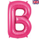 A 34 inch Oaktree Pink Letter B Foil Balloon, manufactured by Oaktree.