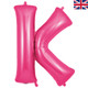 A 34 inch Oaktree Pink Letter K Foil Balloon, manufactured by Oaktree.
