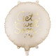 An 18 inch Get Well Soon Beige Foil Balloon, manufactured by PartyDeco.