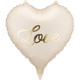 An 18 inch Love Beige Heart Foil Balloon, manufactured by PartyDeco.