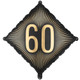 An 18 inch Black & Gold Age 60 Diamond Foil Balloon, manufactured by PartyDeco.