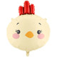 A 23 inch Chicken Head Foil Balloon, manufactured by PartyDeco.