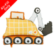 A 45 inch Excavator Foil Balloon, manufactured by PartyDeco.