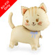 A 25 inch Beige Cat on Wheels Foil Balloon, manufactured by PartyDeco.
