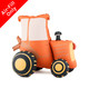 A 28 inch Orange Tractor Foil Balloon, manufactured by PartyDeco.