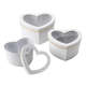 A set of 3 White Transparent Hamilton Heart Hat Boxes, manufactured by Oasis.