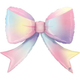 A 41 inch Pretty Pastel Ombre Bow Foil Balloon, manufactured by Betallic.