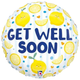 An 18 inch Get Well Soon Lemons Foil Balloon, manufactured by Betallic.