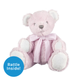 A Hug-a-Boo Pink Rattle Bear, measuring approx. 5 inches sitting.