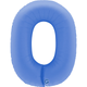 A 40 inch Lotus Blue Number 0 Soft Matte Foil Balloon, manufactured by Grabo.