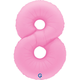 A 40 inch Sakura Pink Number 8 Soft Matte Foil Balloon, manufactured by Grabo.