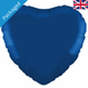 An 18" Navy Blue Heart Foil Balloon, manufactured by Oaktree.