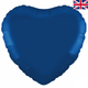An unpackaged 18" Navy Blue Heart Foil Balloon, manufactured by Oaktree.