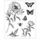 A Flowers and Creatures by Willow Wolfe Clear Stamps Set, manufactured by Sizzix.
