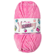 A 100g ball of Yummy Chunky Sugar Pink Polyester Yarn, manufactured by King Cole.