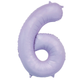 A 34 inch Matte Lilac Number 6 Foil Balloon, manufactured by Sensations.