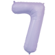 A 34 inch Matte Lilac Number 7 Foil Balloon, manufactured by Sensations.