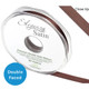 A spool of Chocolate Satin Ribbon, measuring approximately 10mm x 20m.