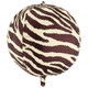 A 30 inch Matte Zebra Stripe Ball Foil Balloon, manufactured by PartyDeco.