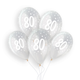 13 inch Age 80 Crystal Clear Gemar Latex Balloons (25)