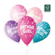 A pack of 25 13 inch Birthday Girl Latex Balloons, manufactured by Gemar.