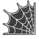 A pack of 16 Black Spider Web Shaped Paper Napkins, manufactured by Hootyballoo.