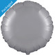 An 18 inch Matte Moonlight Silver Round Foil Balloon.