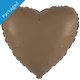 An 18 inch Matte Chocolate Brown Heart Foil Balloon.