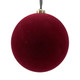 A 15cm dark red large flocked bauble.