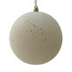 A 15cm cream sparkle large flocked bauble.