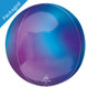 A 16 inch Orbz Ombre Blue Aura Stardust Foil Balloon, manufactured by Anagram.