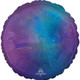 An 18" Blue Aura Stardust Ombre Round Foil Balloon, manufactured by Anagram.