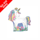 A 14 inch Whimsical Unicorn Mini Foil Balloon, manufactured by Anagram.